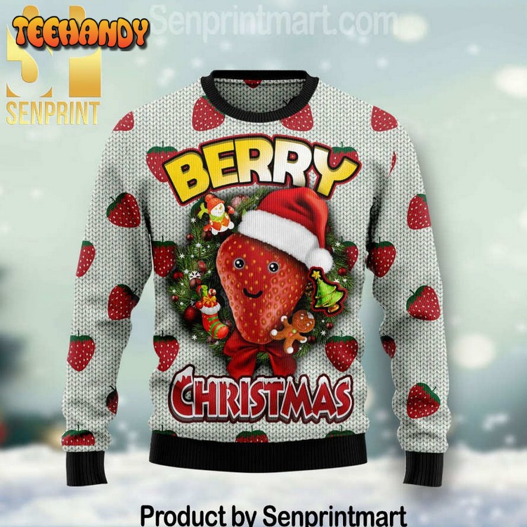 berry christmas ugly christmas yall pattern knit sweater 37hcc