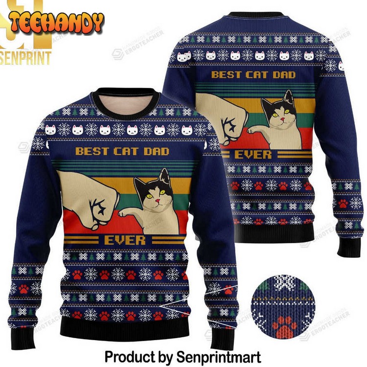 best cat dad ever for christmas gifts ugly christmas sweater ogbfp