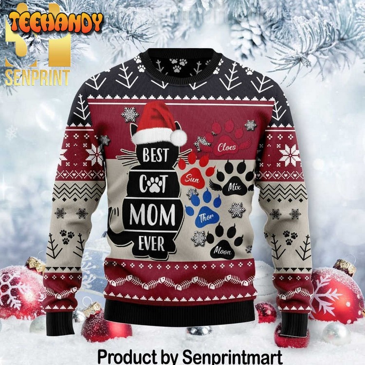 best cat mom ever holiday time all over print sweater casf7