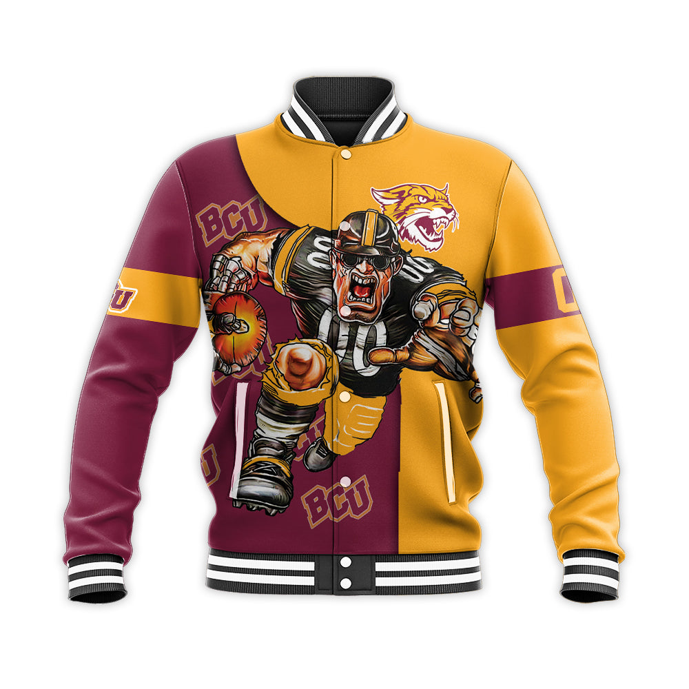 bethune cookman wildcats baseball jacket button up zipper hooded all over print football go on gift for fans ncaa tkkib