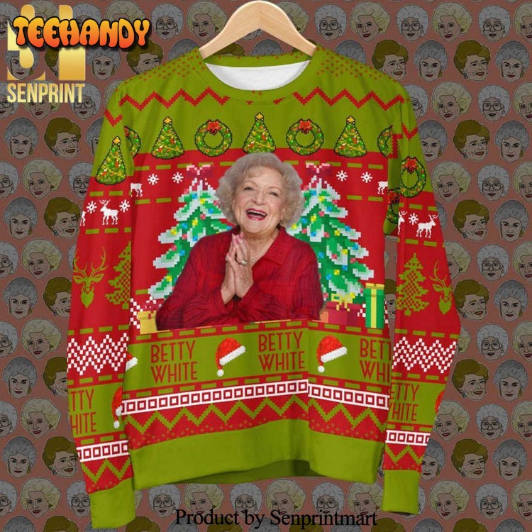 betty white the golden girls knitted ugly christmas sweater 19jwx