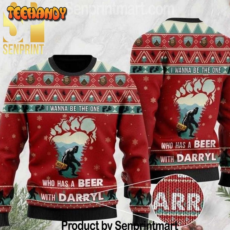 bigfoot i wanna be the one who has a beer ugly xmas sweater ns9je