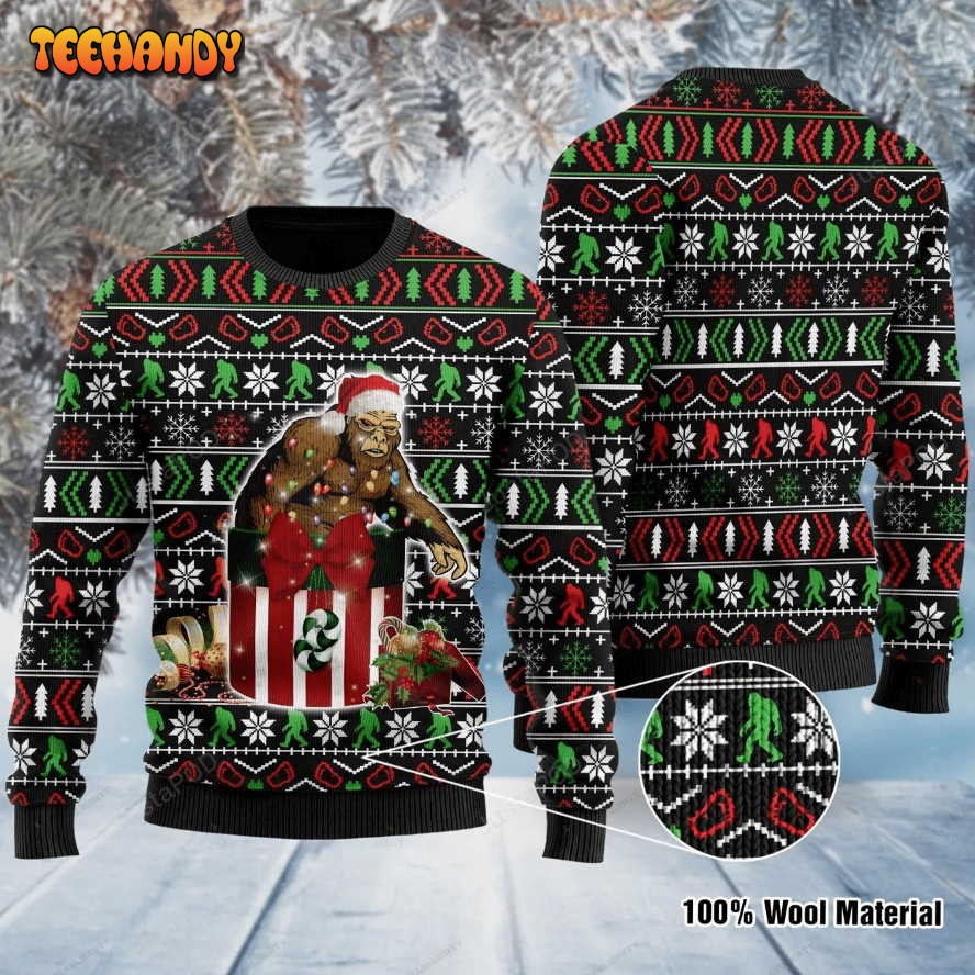 bigfoot ugly christmas sweater all over print sweatshirt ugly sweater 8m8nt