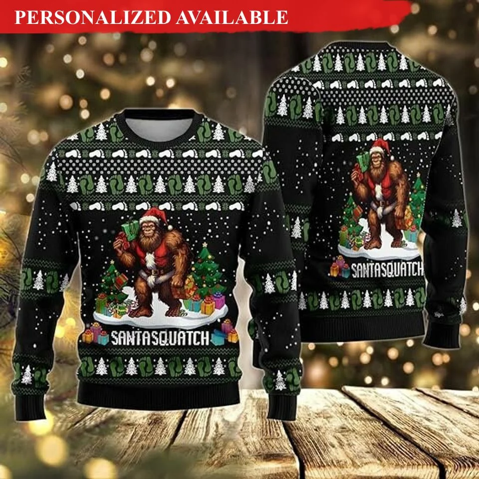 bigfoot ugly christmas sweater 1581