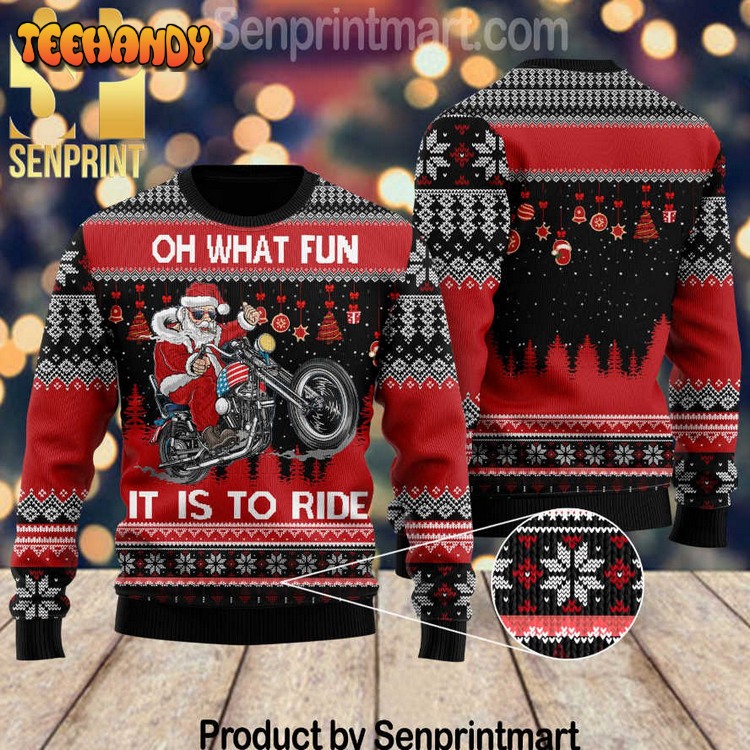 biker motorcycle lover xmas vacation time christmas sweater ndxb6