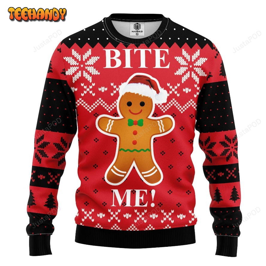 bite me cookie ugly christmas sweater all over print sweatshirt b2f2k