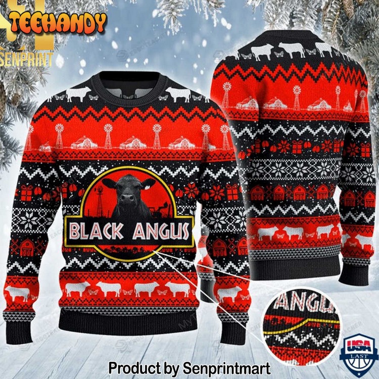 black angus cattle lovers red black for christmas gifts sweater zjyju