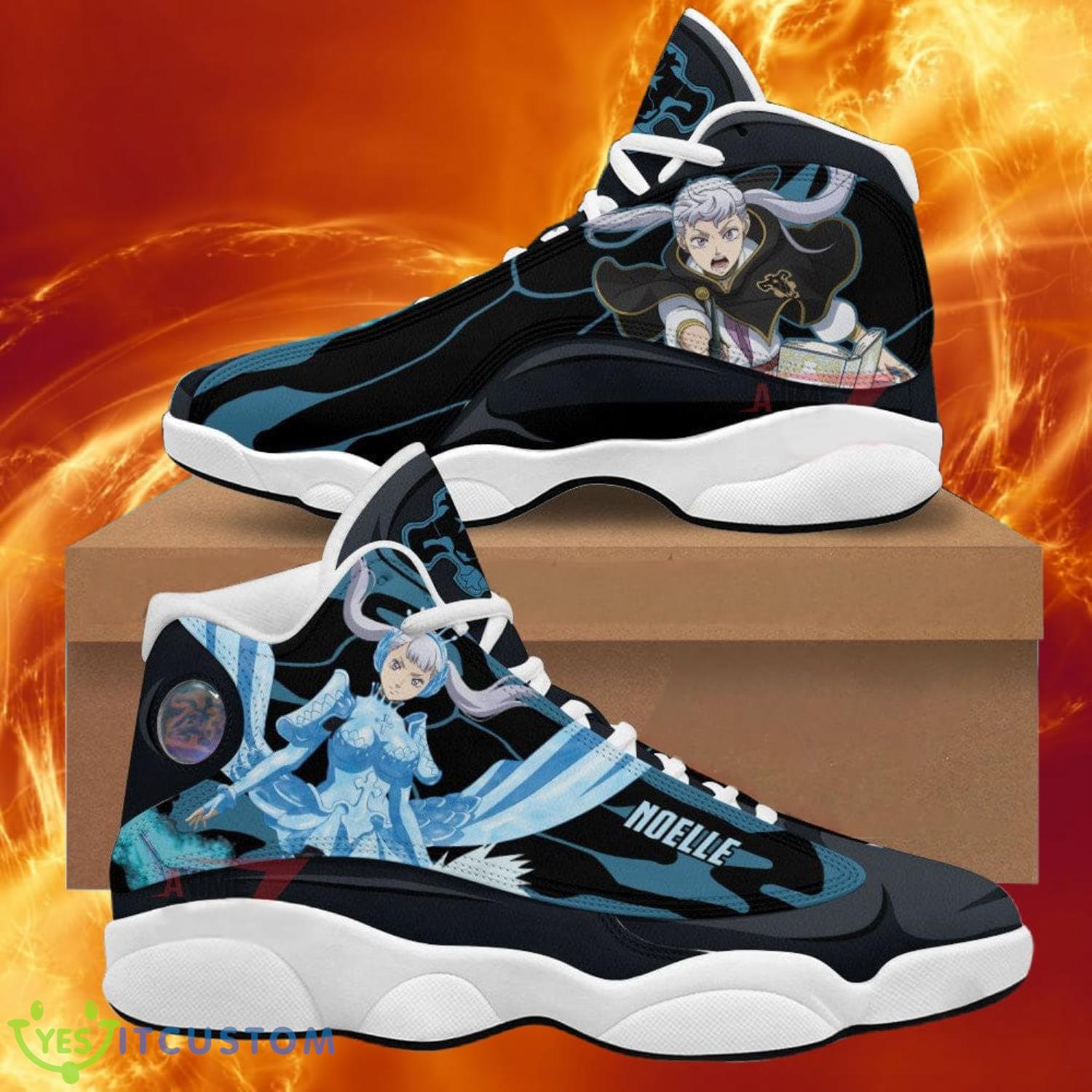 black clover air jordan 13 sneakers noelle silva black bull anime shoes gift for fans