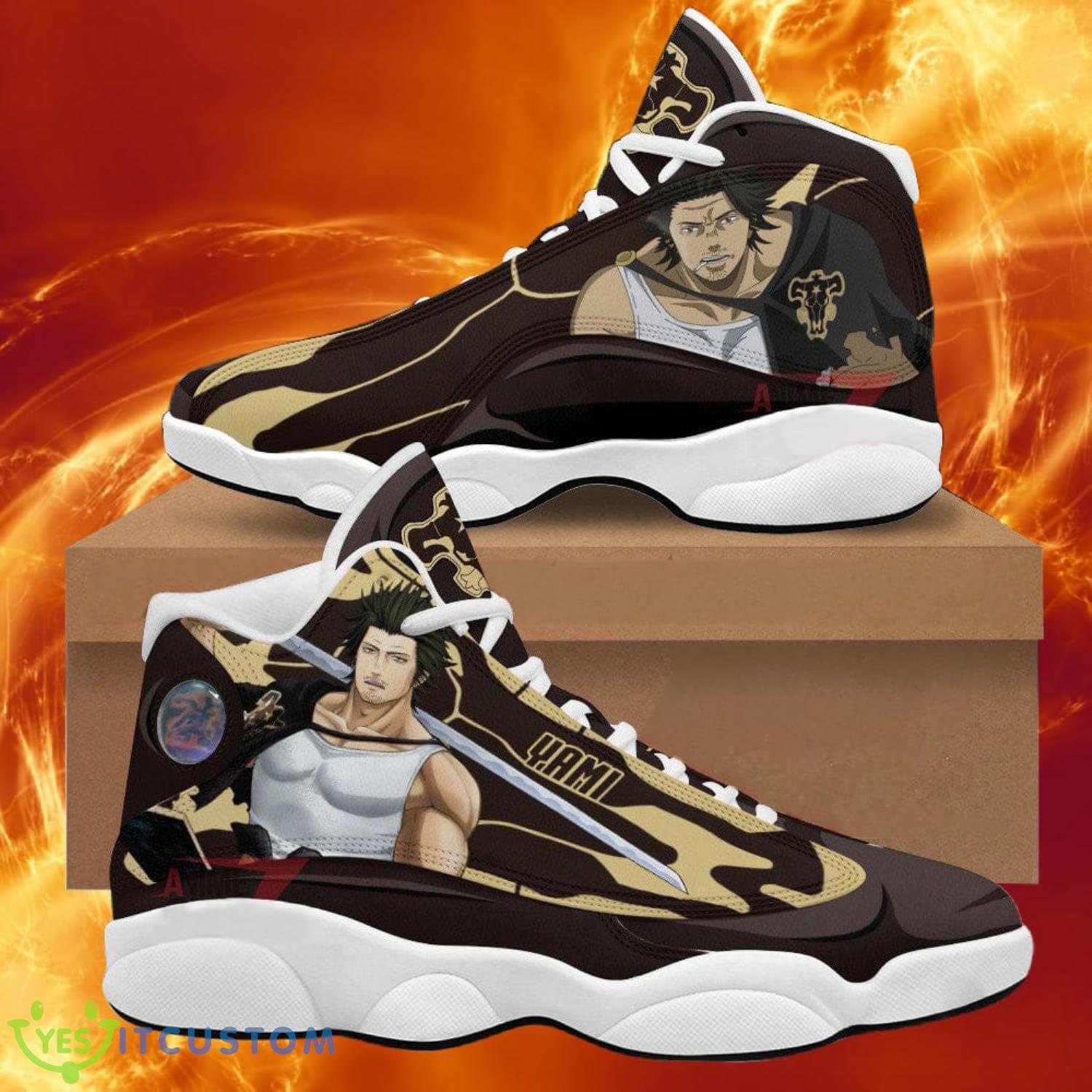 black clover air jordan 13 sneakers yami sukehiro black bull anime shoes gift for fans