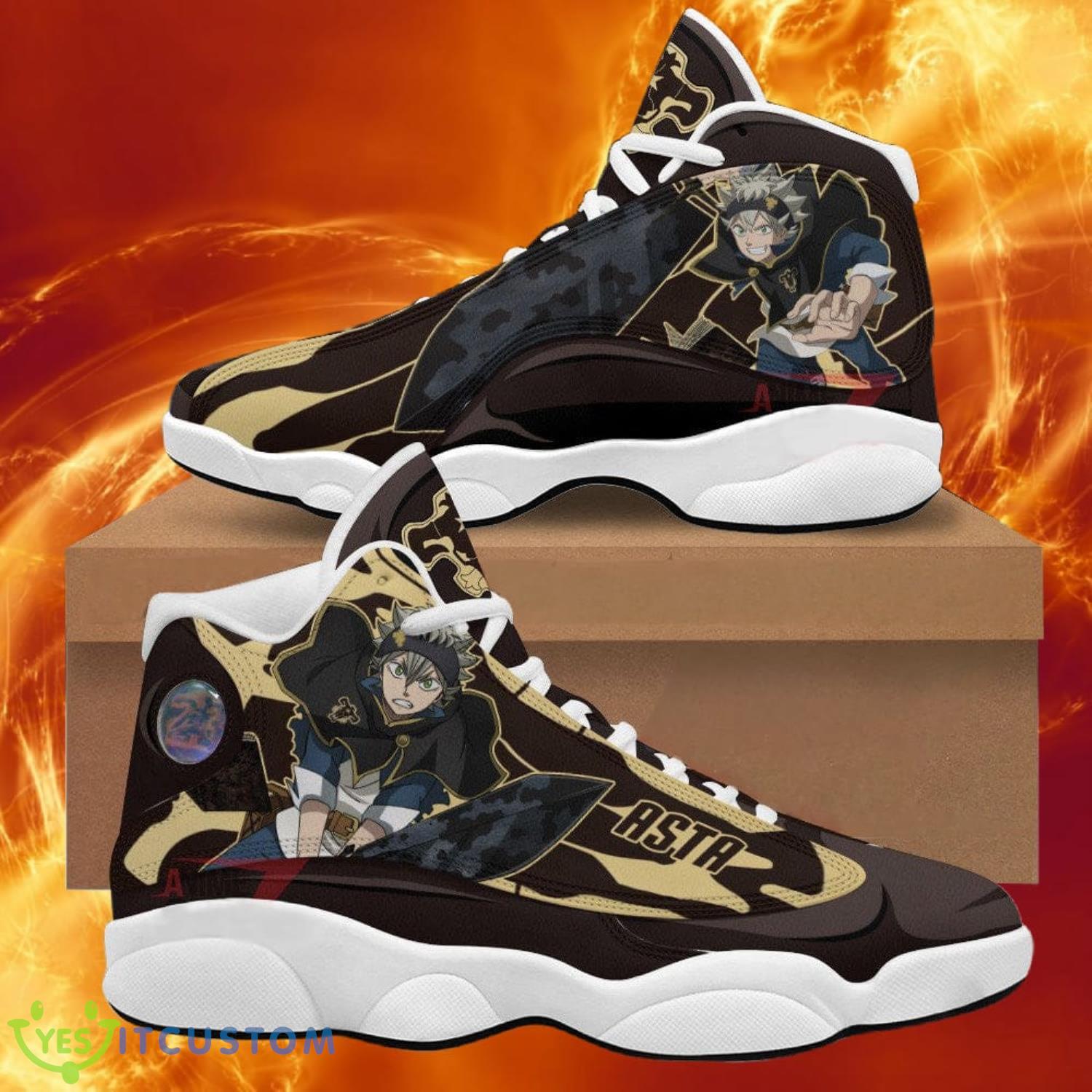 black clover asta black bull air jordan 13 sneakers anime shoes gift for fans