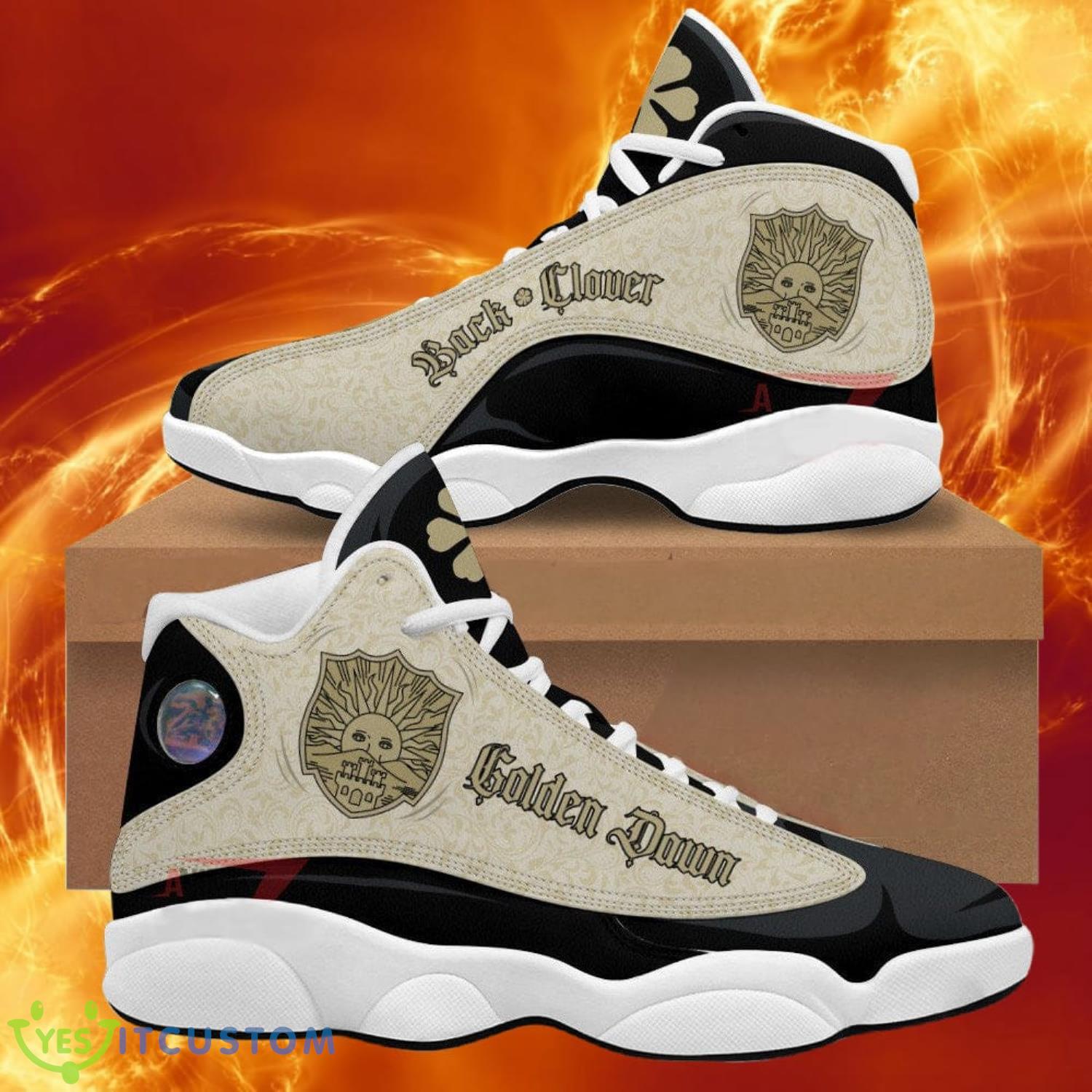 black clover golden dawn air jordan 13 anime shoes gift for fans