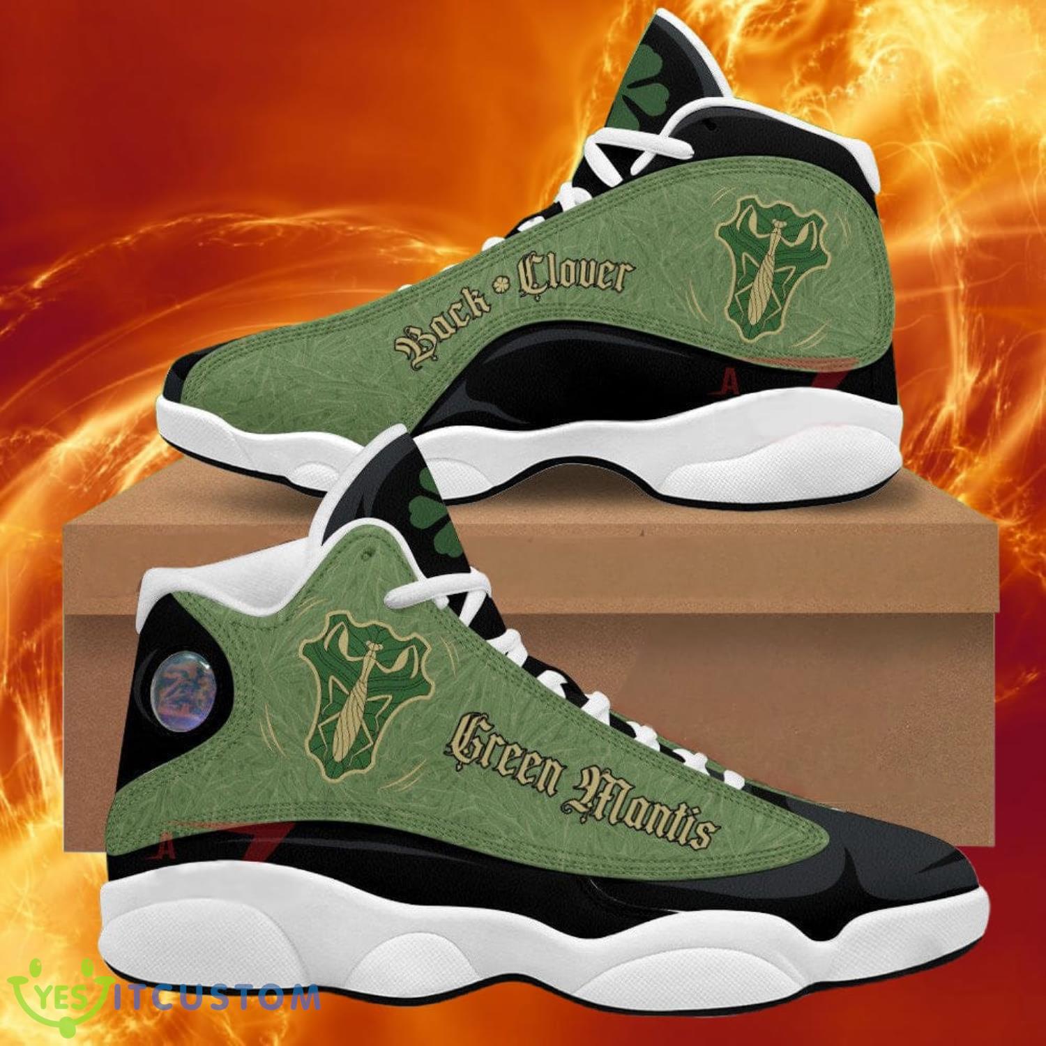 black clover green mantis air jordan 13 anime shoes gift for fans