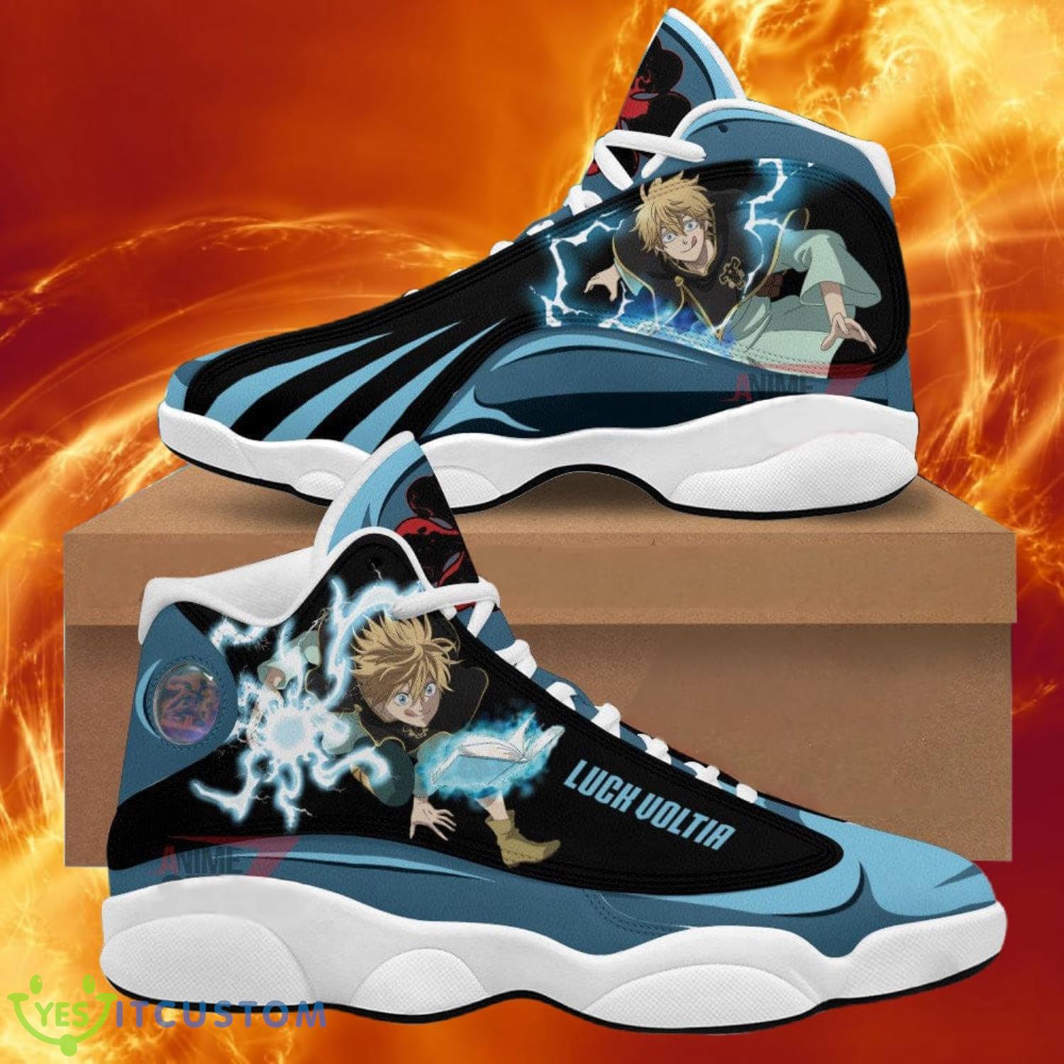 black clover luck voltia air jordan 13 sneakers anime shoes gift for fans