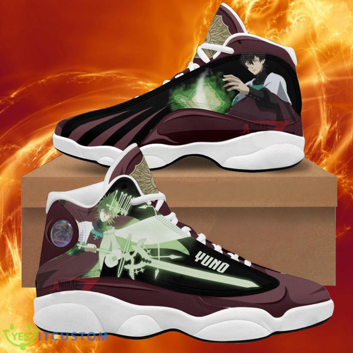 black clover yuno air jordan 13 sneakers anime shoes gift for fans