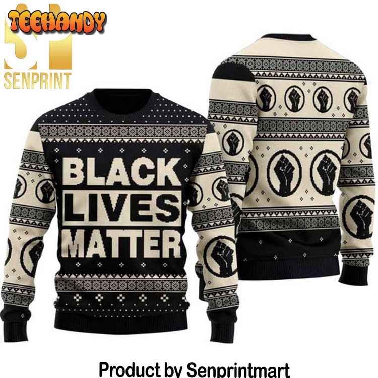 black lives matter holiday gifts full print knitting wool ugly xmas sweater zl5c7