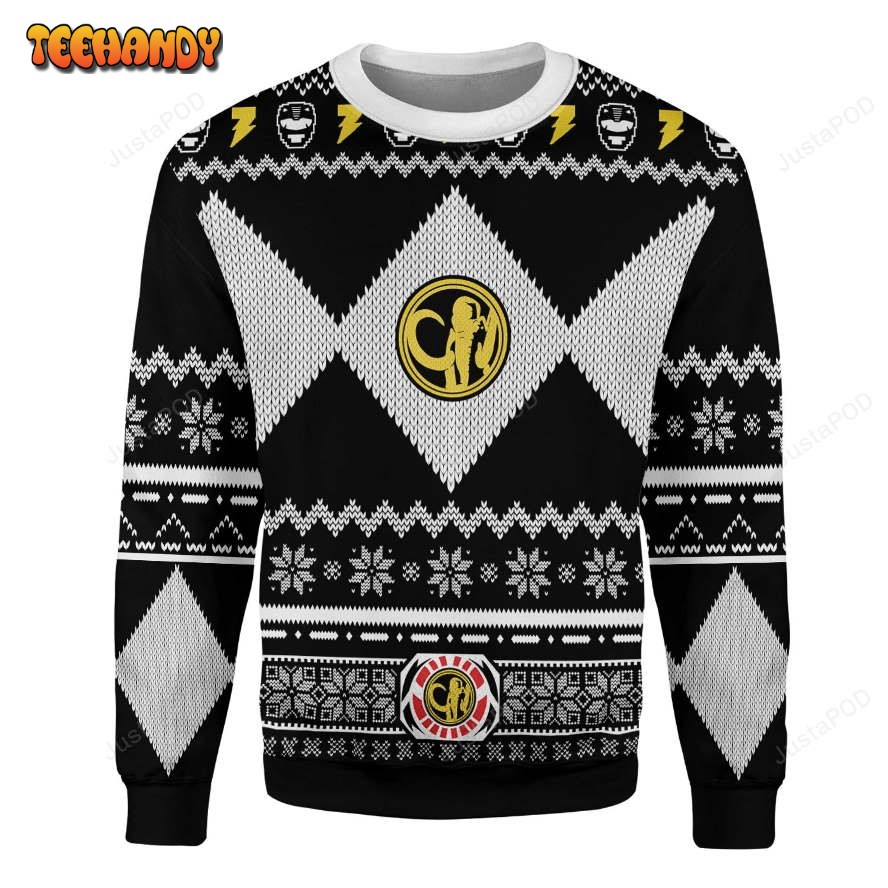 black power ranger ugly christmas sweater all over print sweatshirt zq1sk