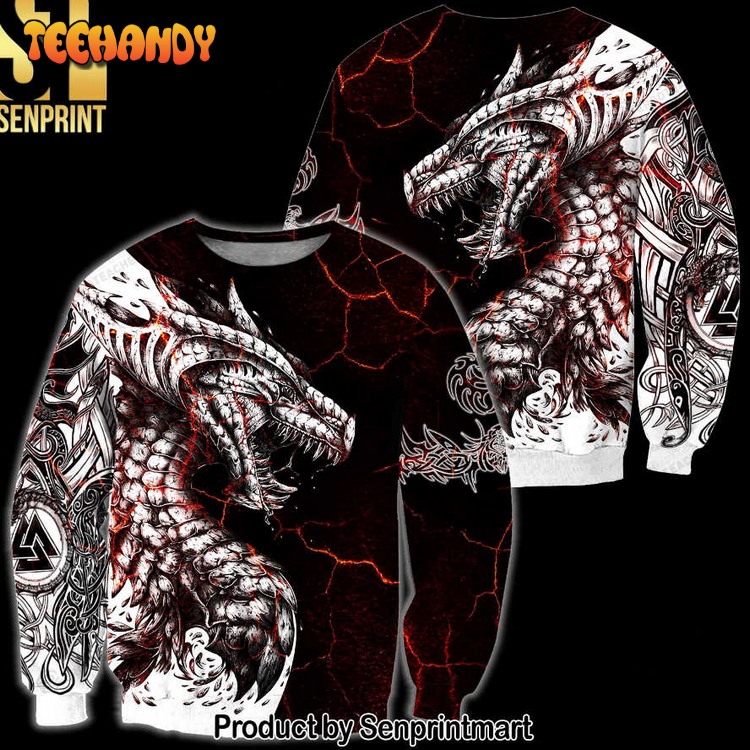 black white tattoo dragon for christmas gifts ugly xmas sweater 69nsp