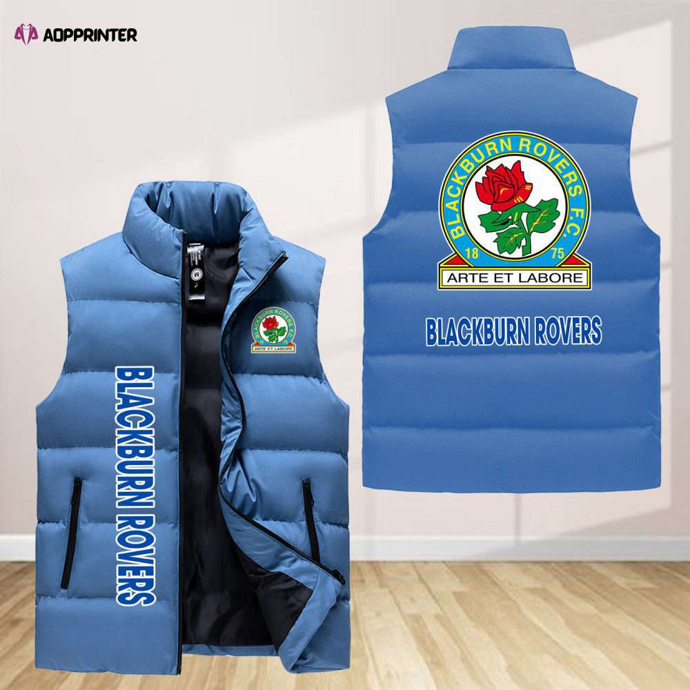 blackburn rovers sleeveless puffer jacket custom for fans gifts