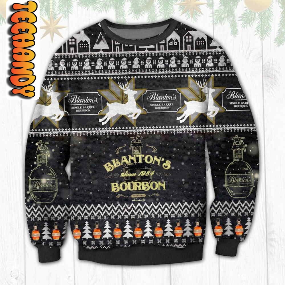 blantons bourbon christmas ugly sweater10506