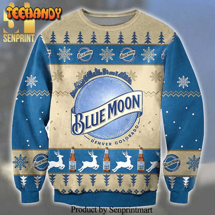 blue moon belgian white beer knitted ugly xmas sweater qd3zs