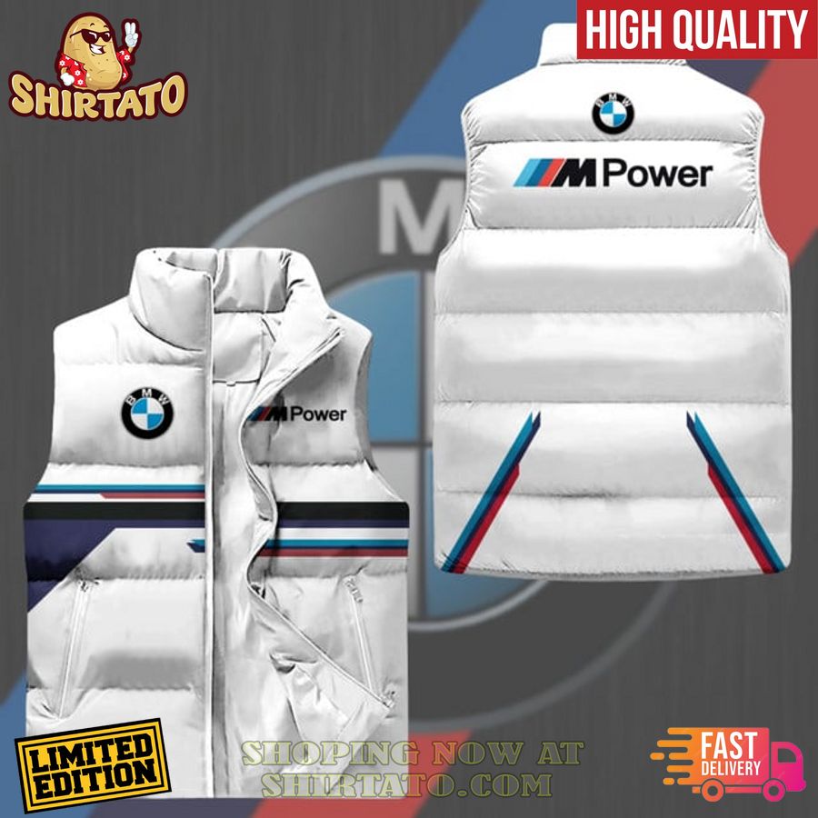 bmw high quality white sleeveless puffer jacket 1 B791v