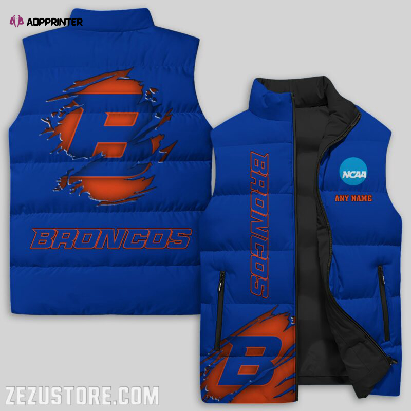 boise state broncos ncaa sleeveless puffer jacket custom for fans gifts