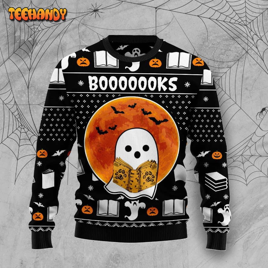 book boo halloween for unisex ugly christmas sweater ugly sweater fg028