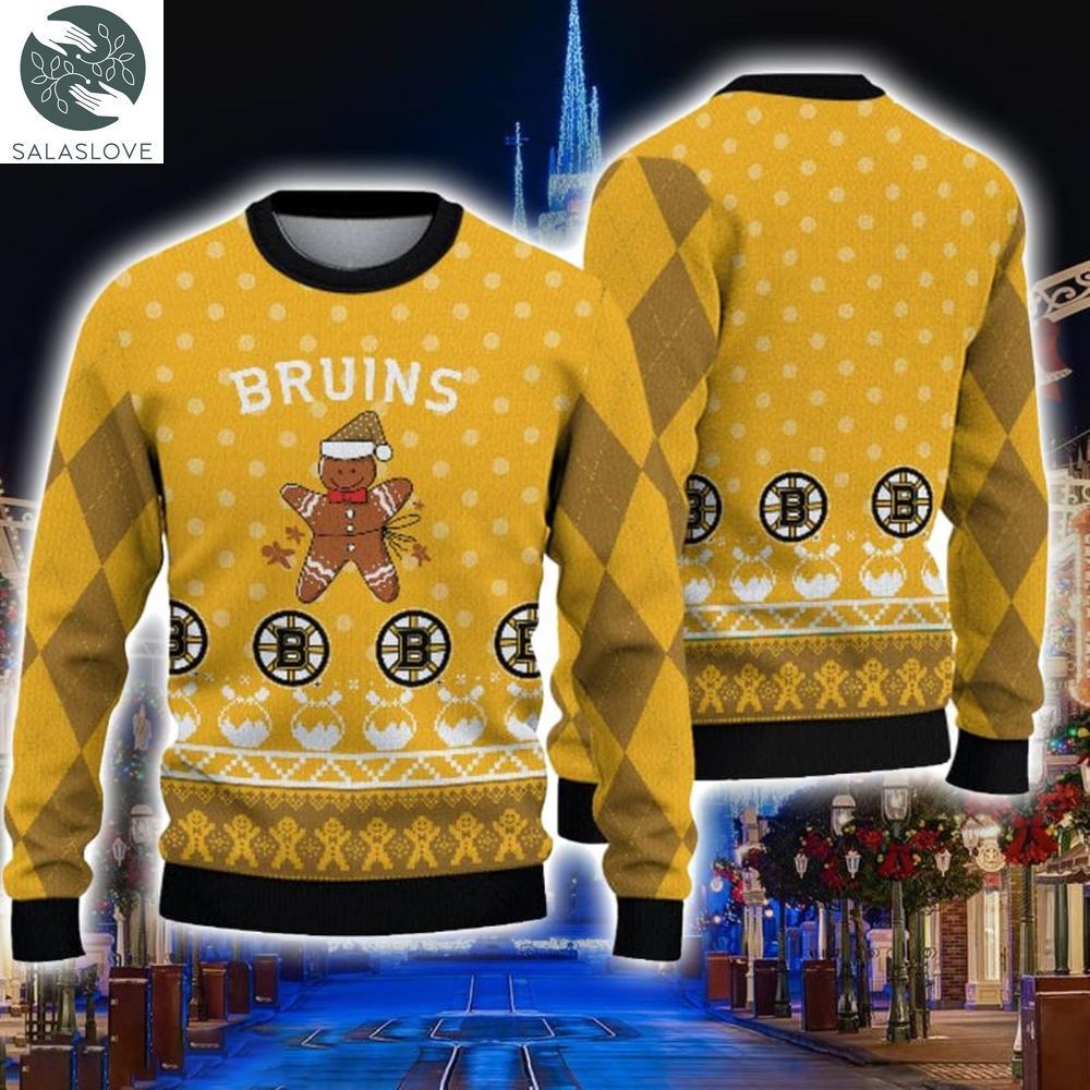 boston bruins christmas gingerbread man sweater ht230907 1 usotid