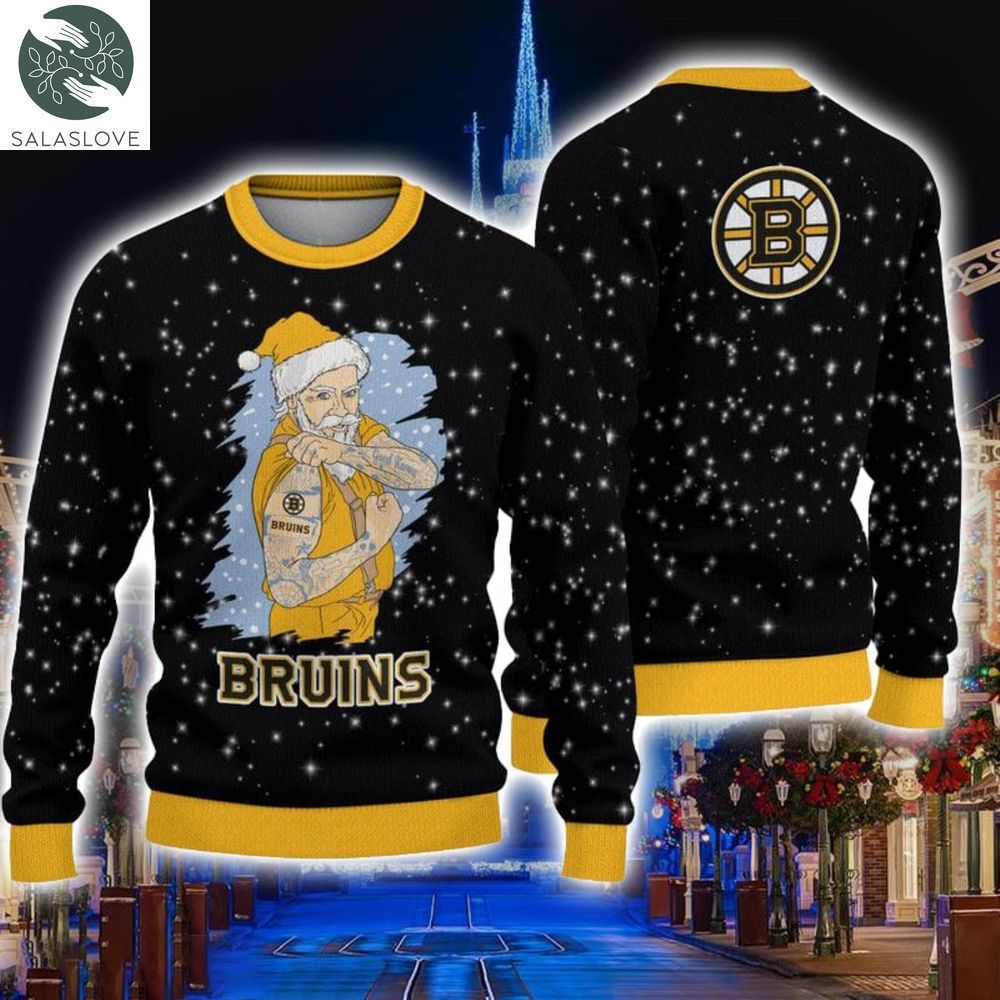 boston bruins christmas santa claus tattoo sweater ht230909 1 pygrbl