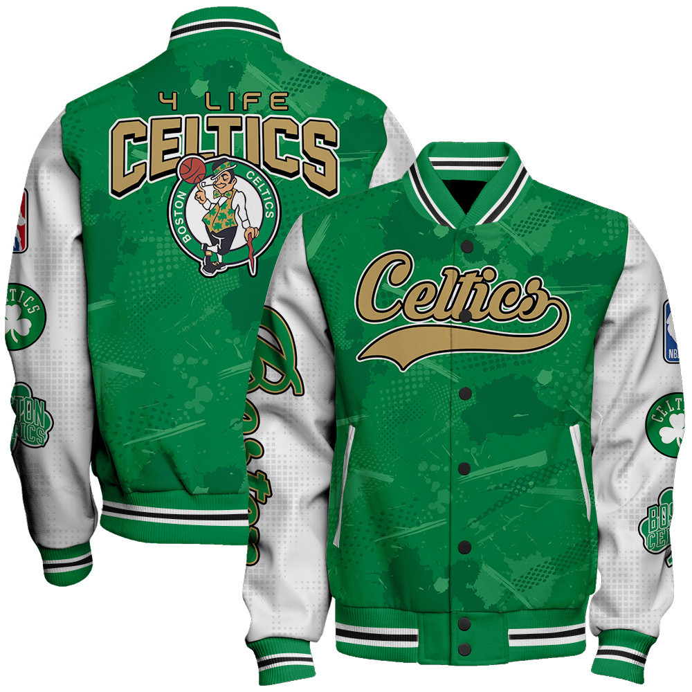 boston celtics 4 life team logo nba 2024 baseball varsity jacket baseball jacket all over print sfat v17 hiqmh