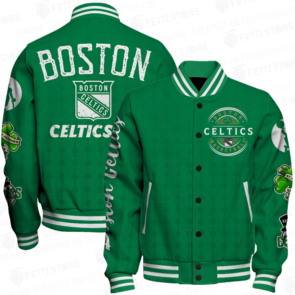 boston celtics basketball team happy saint patricks day baseball varsity jacket baseball jacket all over print f2 utczs