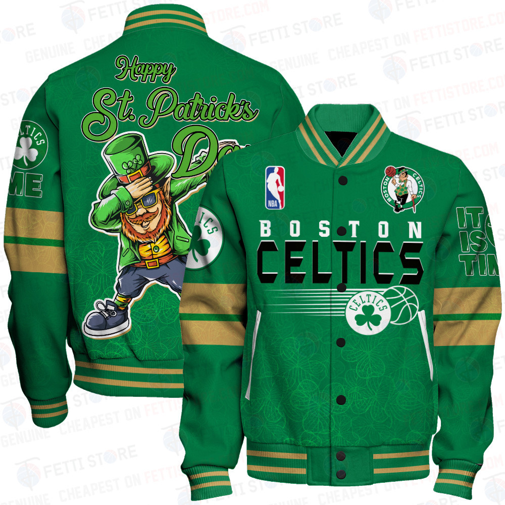 boston celtics basketball team happy saint patricks day baseball varsity jacket baseball jacket all over print stm v1 cb3dh