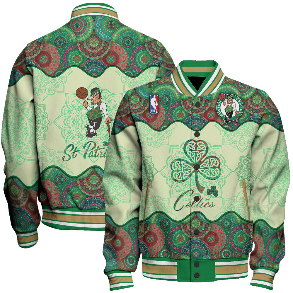 boston celtics basketball team happy saint patricks day baseball varsity jacket baseball jacket all over print stm v3 rgiaw