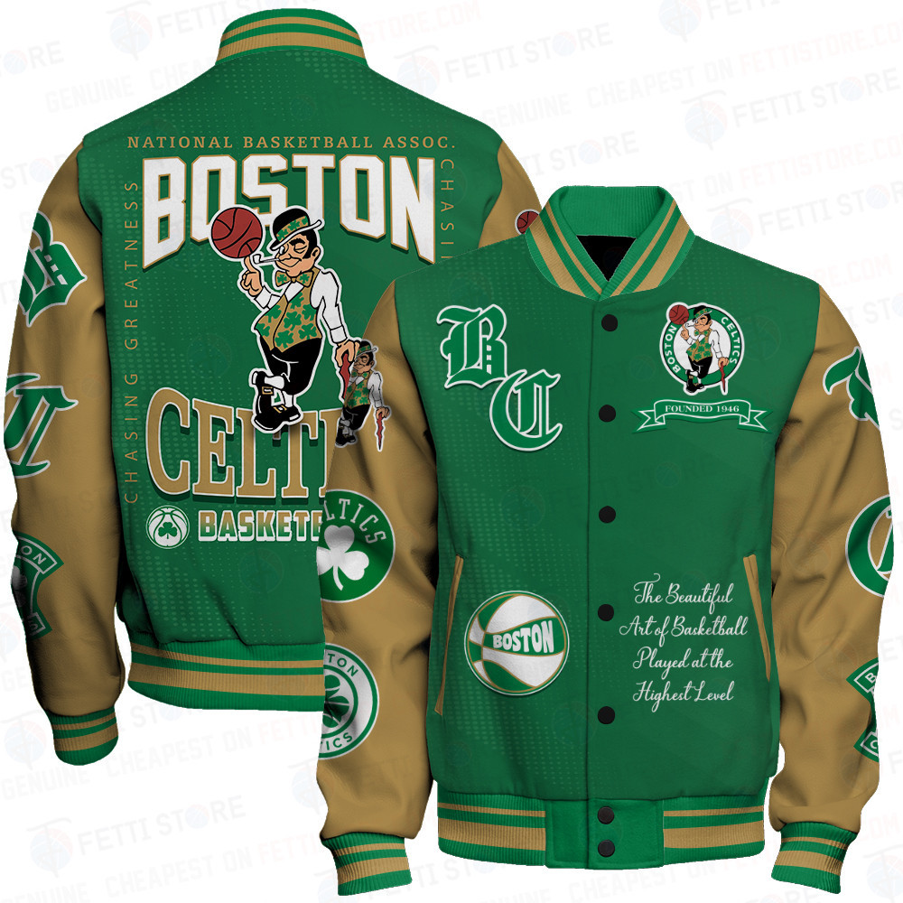 boston celtics nba print baseball varsity jacket baseball jacket all over print sfat v25 oul9i