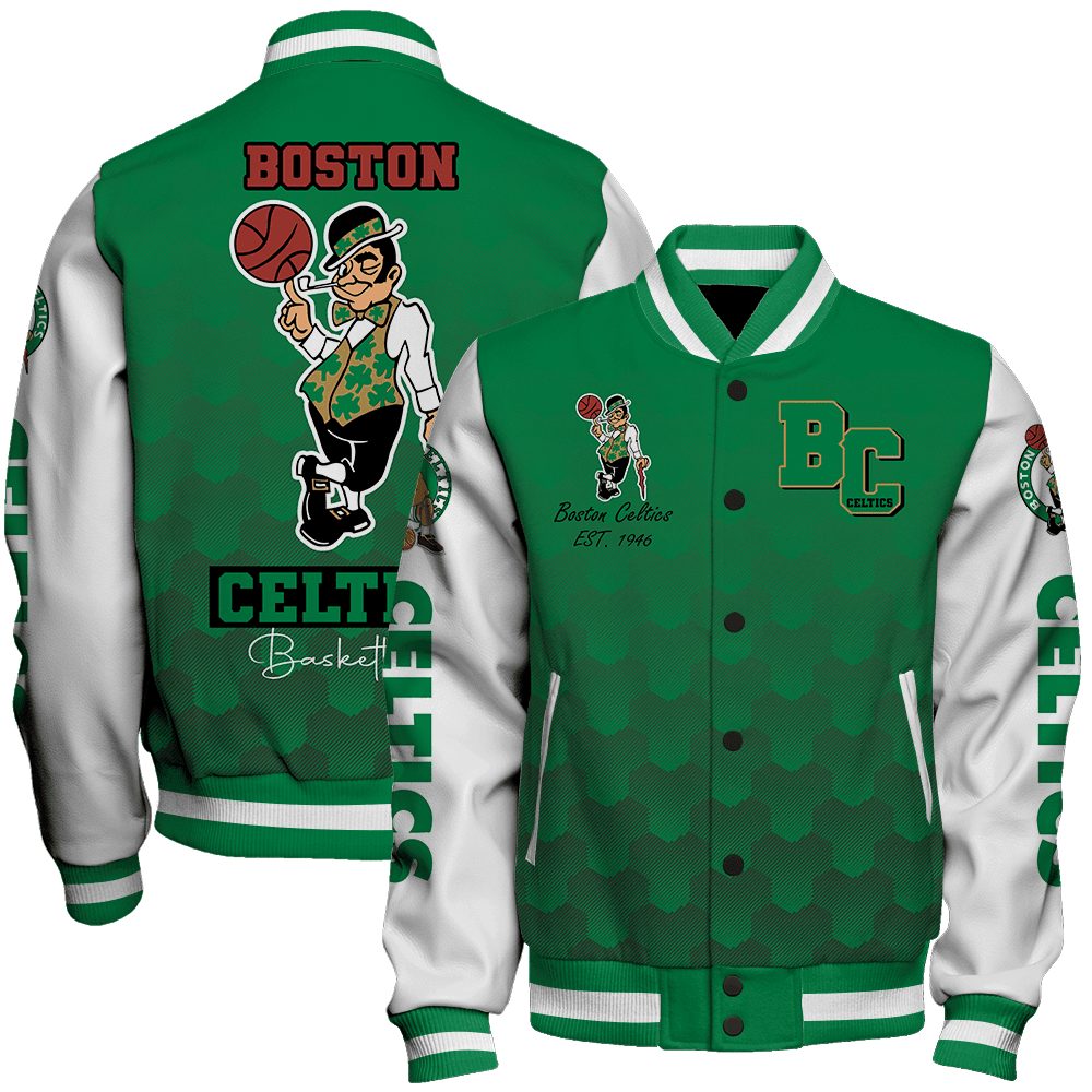 boston celtics team logo basketball baseball varsity jacket baseball jacket all over print sfat v10 wj7xb