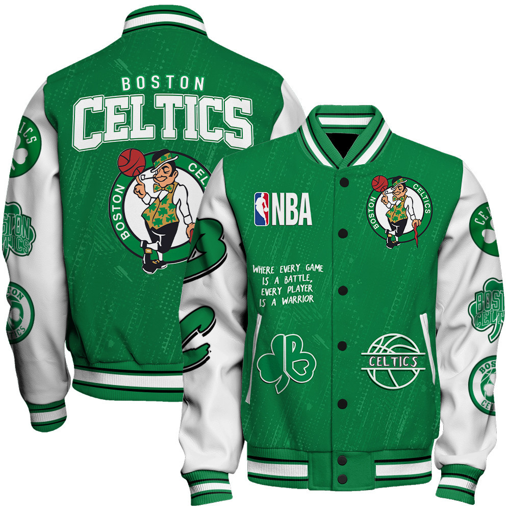 boston celtics team logo nba 2024 baseball varsity jacket baseball jacket all over print sfat v13 msc0b