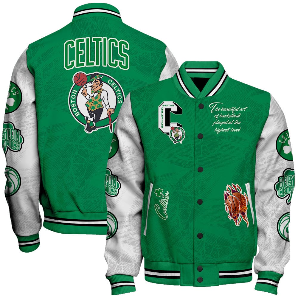 boston celtics varsity jacket baseball jacket all over print wf x3ktp