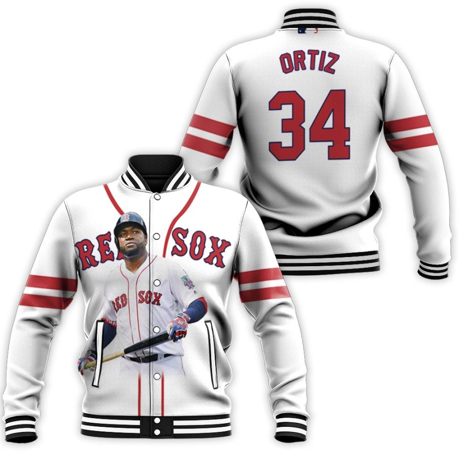 boston red sox david ortiz 34 majestic home player 2019 white jersey gift for red sox fans baseball jacket button up zipper hooded all over print mlb hdmm5