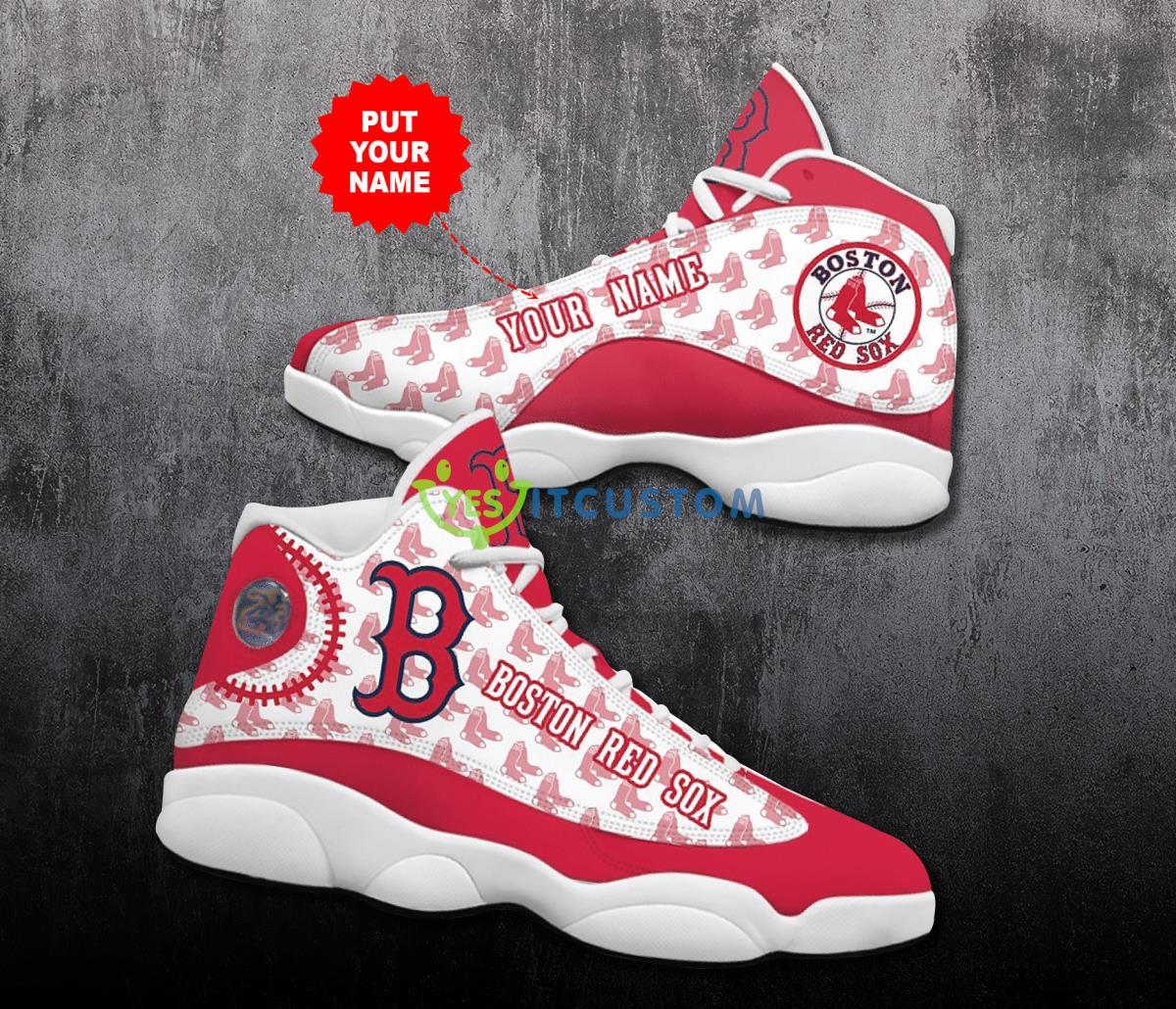 boston red sox football team best custom name air jordan 13 shoes