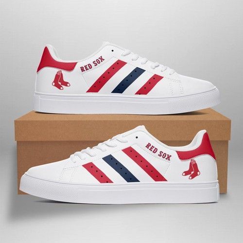 boston red sox mlb baseball gift for fan low top leather skate shoes jppmw