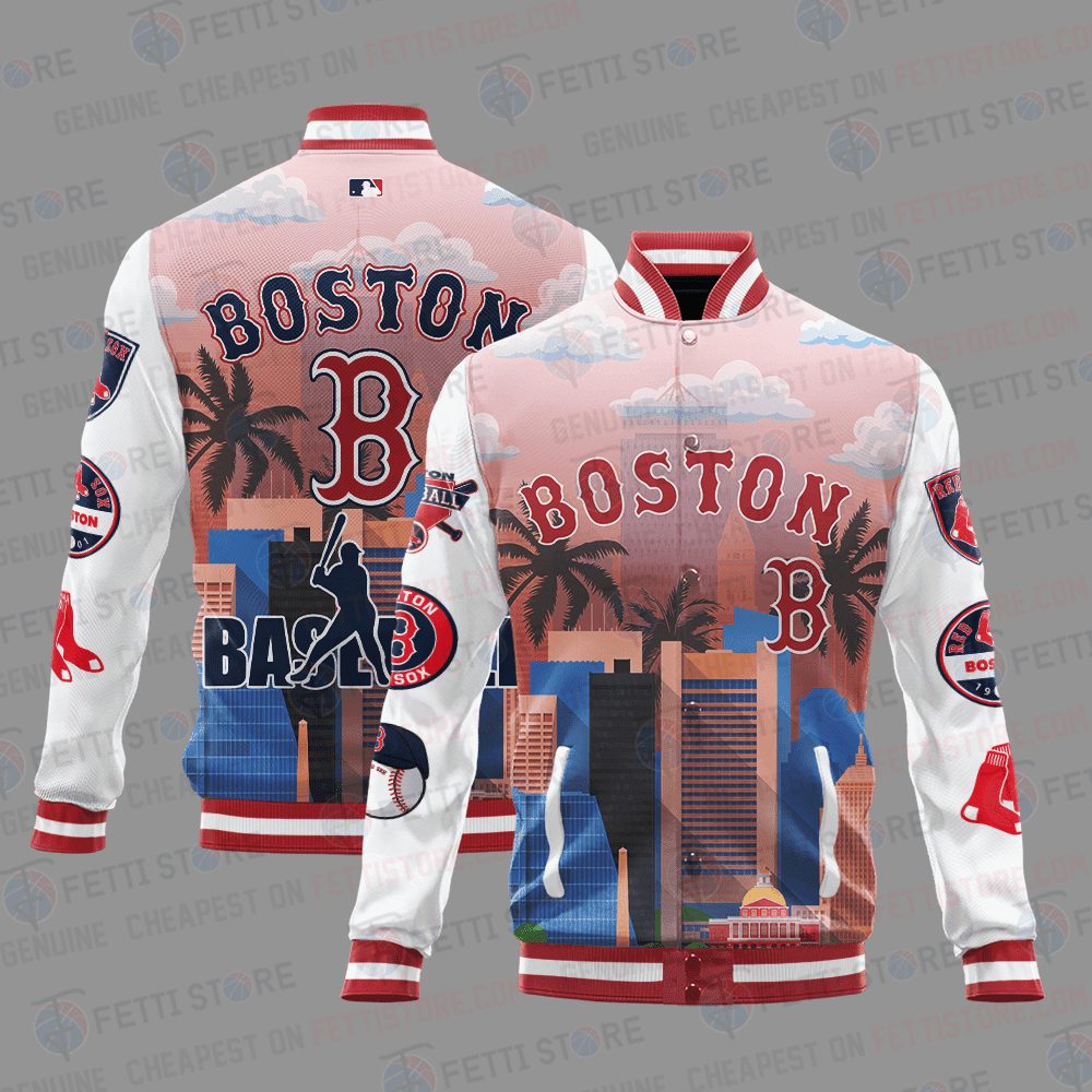 boston red sox mlb baseball varsity jacket baseball jacket all over print stm 1dxqv