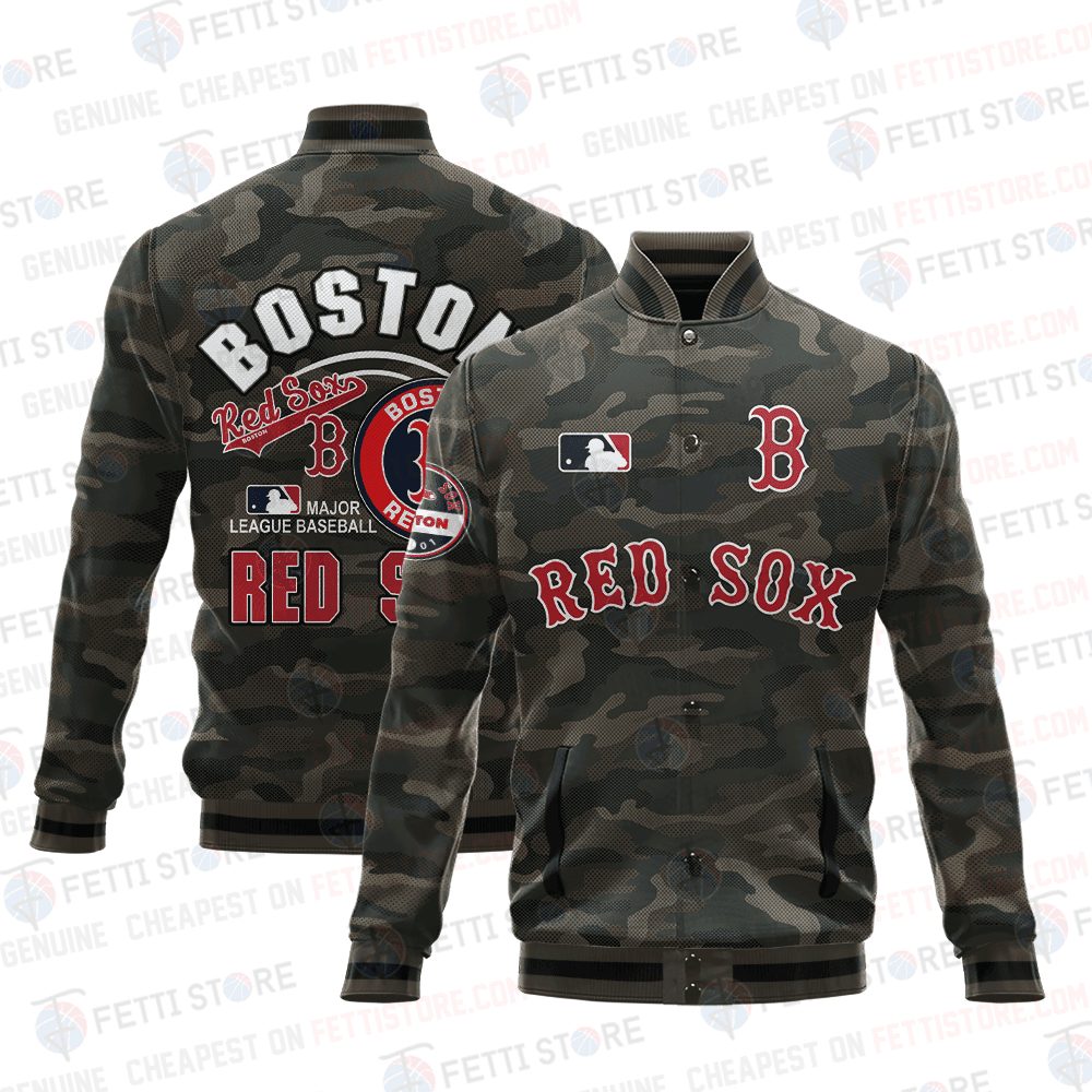 boston red sox mlb camo baseball varsity jacket baseball jacket all over print stm 08v6i