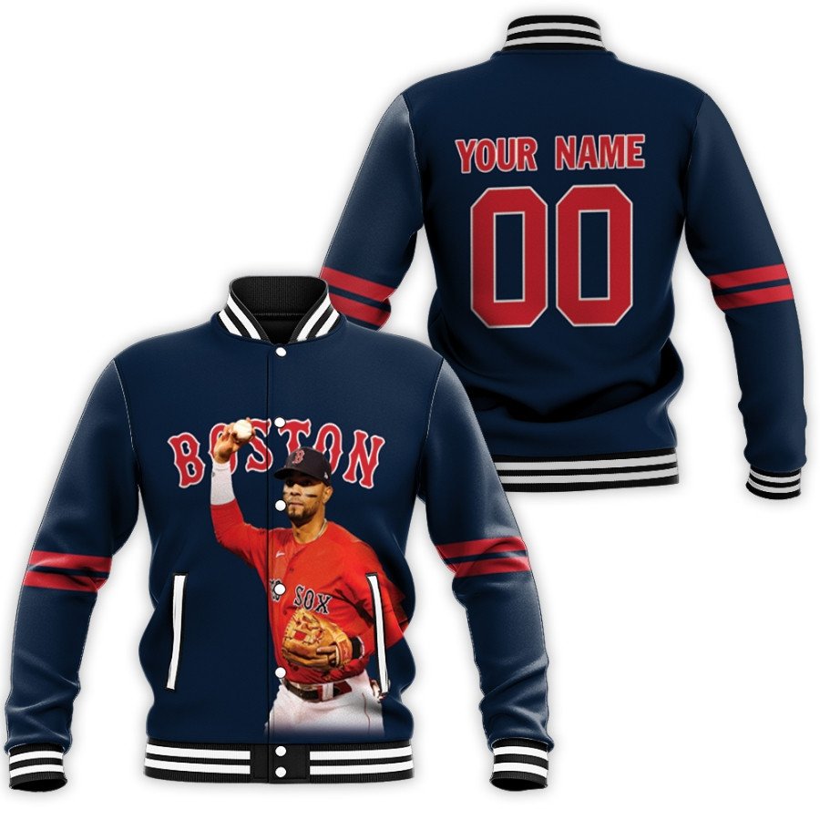 boston red sox xander bogaerts 2 navy 3d personalized gift with personalized for red sox fans baseball jacket button up zipper hooded all over print mlb cd2de