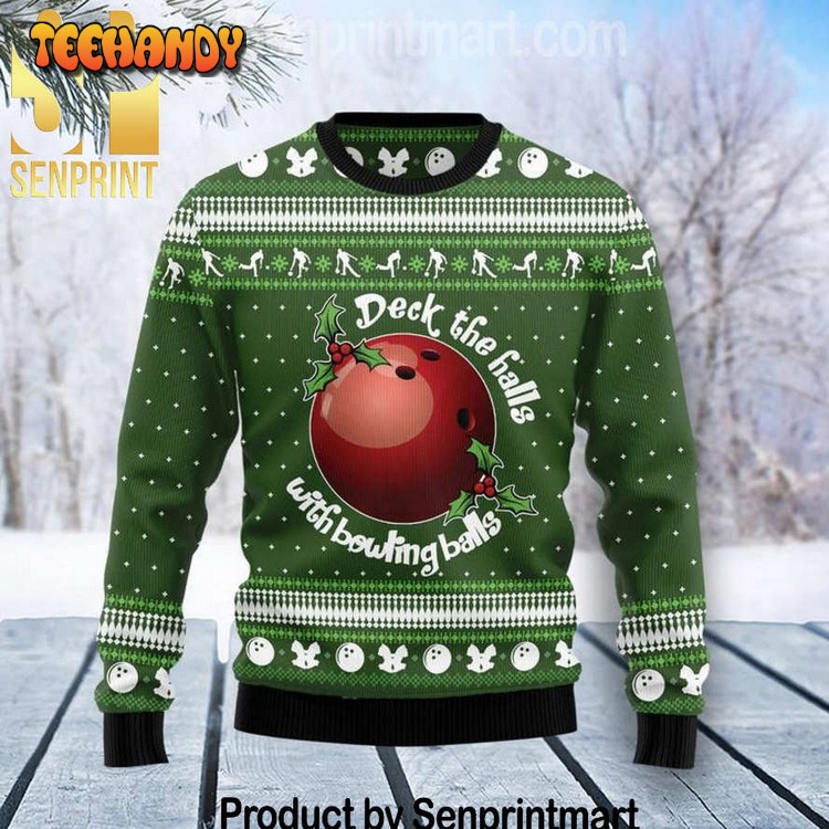 bowling ball xmas gifts wool knitted ugly xmas sweater qb5ml