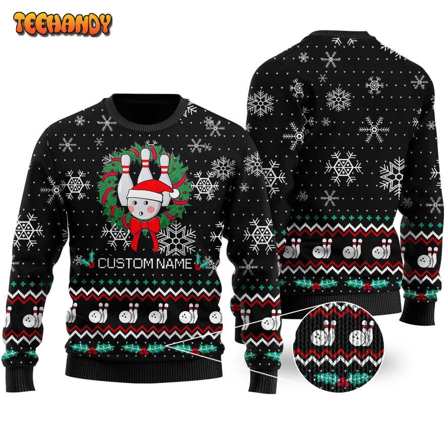 bowling christmas snowflakes bowlers sport lovers ugly sweater g1x0b