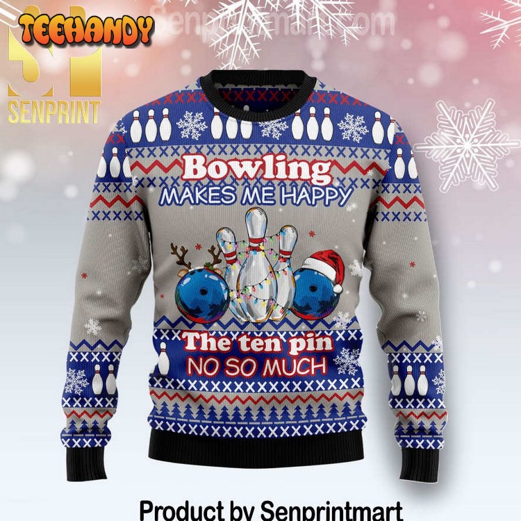 bowling merry christmas all over print wool blend ugly xmas sweater fjz07