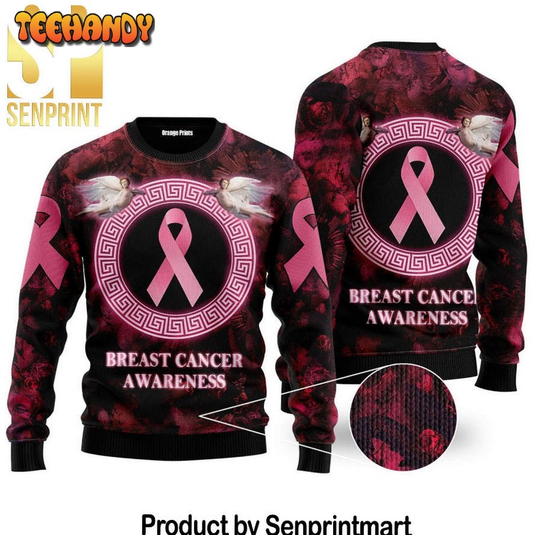 breast cancer awareness holiday gifts wool knitting ugly xmas sweater yxpr8