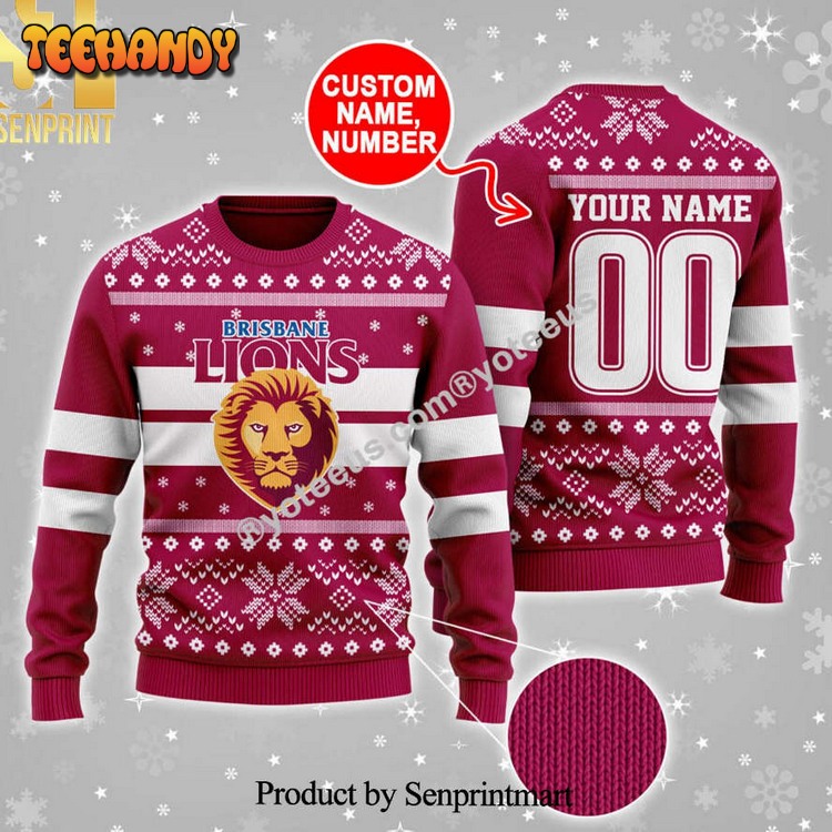 brisbane lions 3d printed ugly xmas sweater 3ggrr