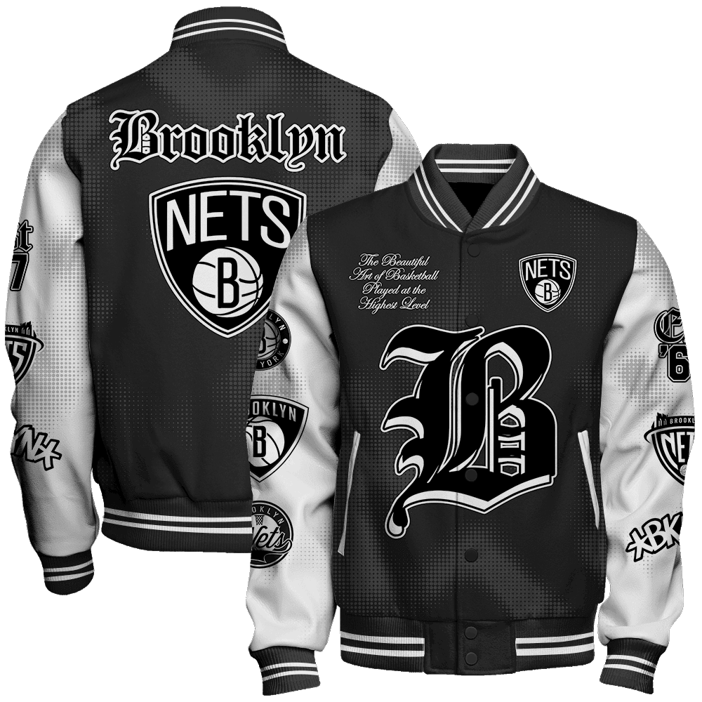 brooklyn nets nba baseball varsity jacket baseball jacket all over print sh1 v9 tkjje