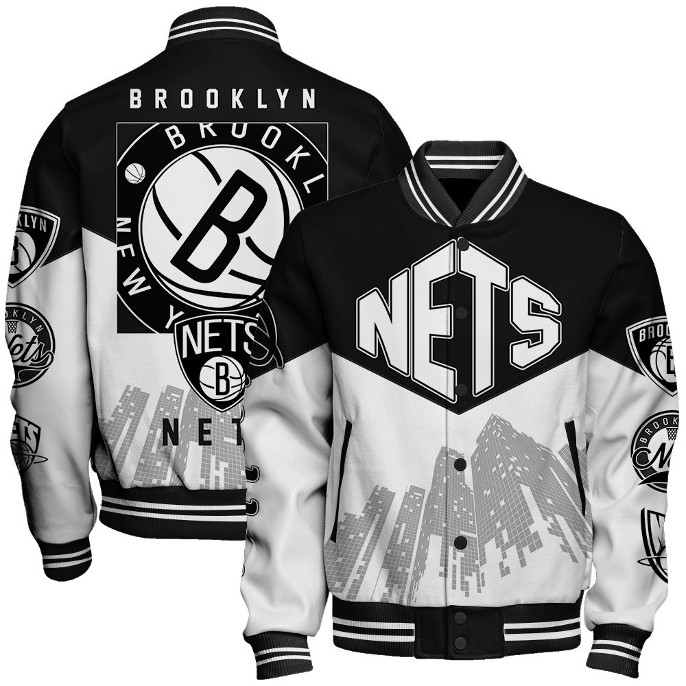 brooklyn nets nba baseball varsity jacket baseball jacket all over print stm v17 8jivf